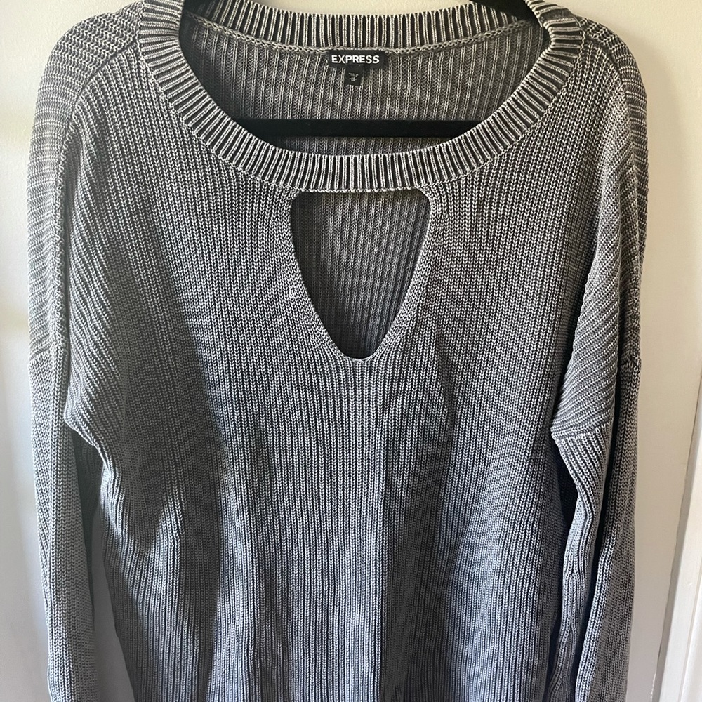 Express grey cut out sweater